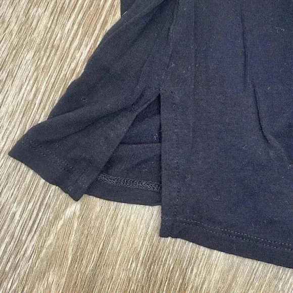 Womens Cupio Basic Black Short Sleeve Tee with Cross Front - S - Picture 3 of 5